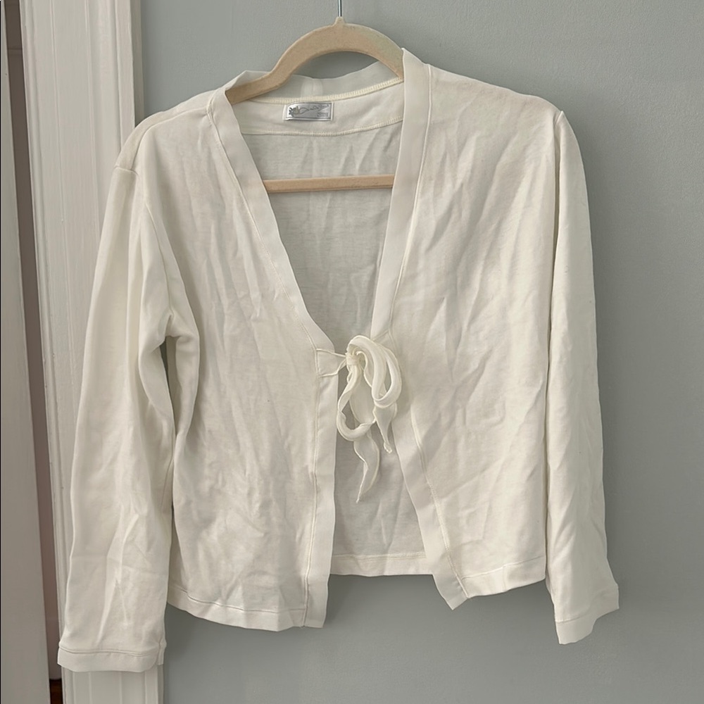 White Tie-Front Cardigan